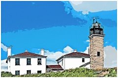 Beavertail Light is One of the Oldest Beacons - Digital Painting